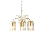 Isla Dawn Crystal Chandelier in Brass for Modern Dining Room and Living Room