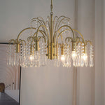 Isla Dawn Crystal Chandelier in Brass for Modern Dining Room and Living Room