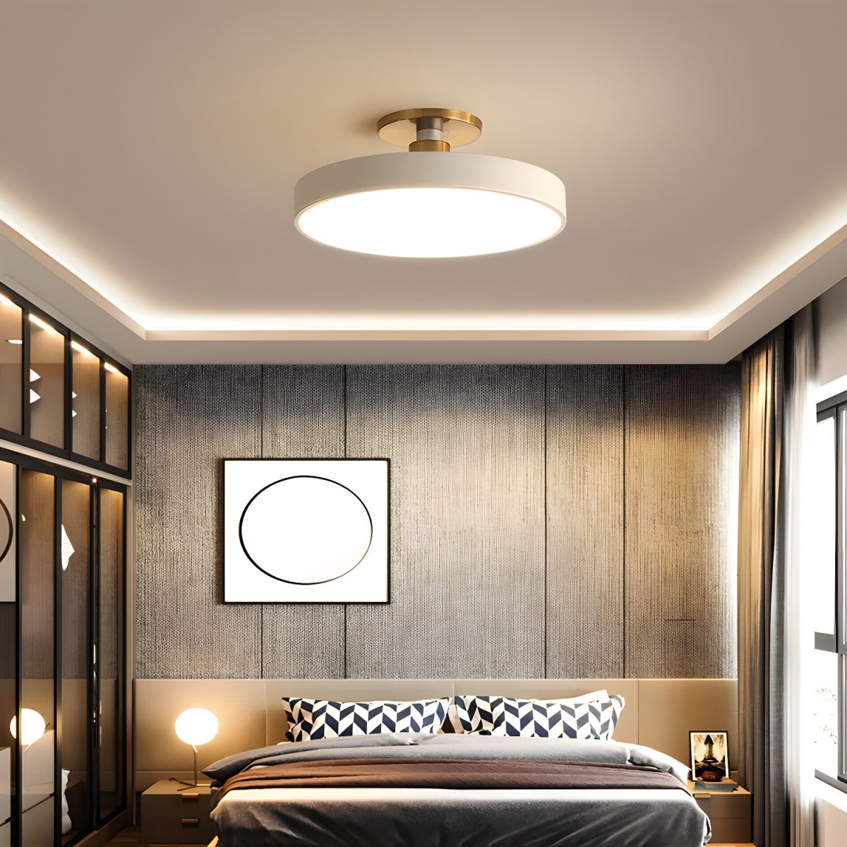 Isla Flush Mount Ceiling Light – Modern LED Ceiling Lamp with Acrylic Diffuser