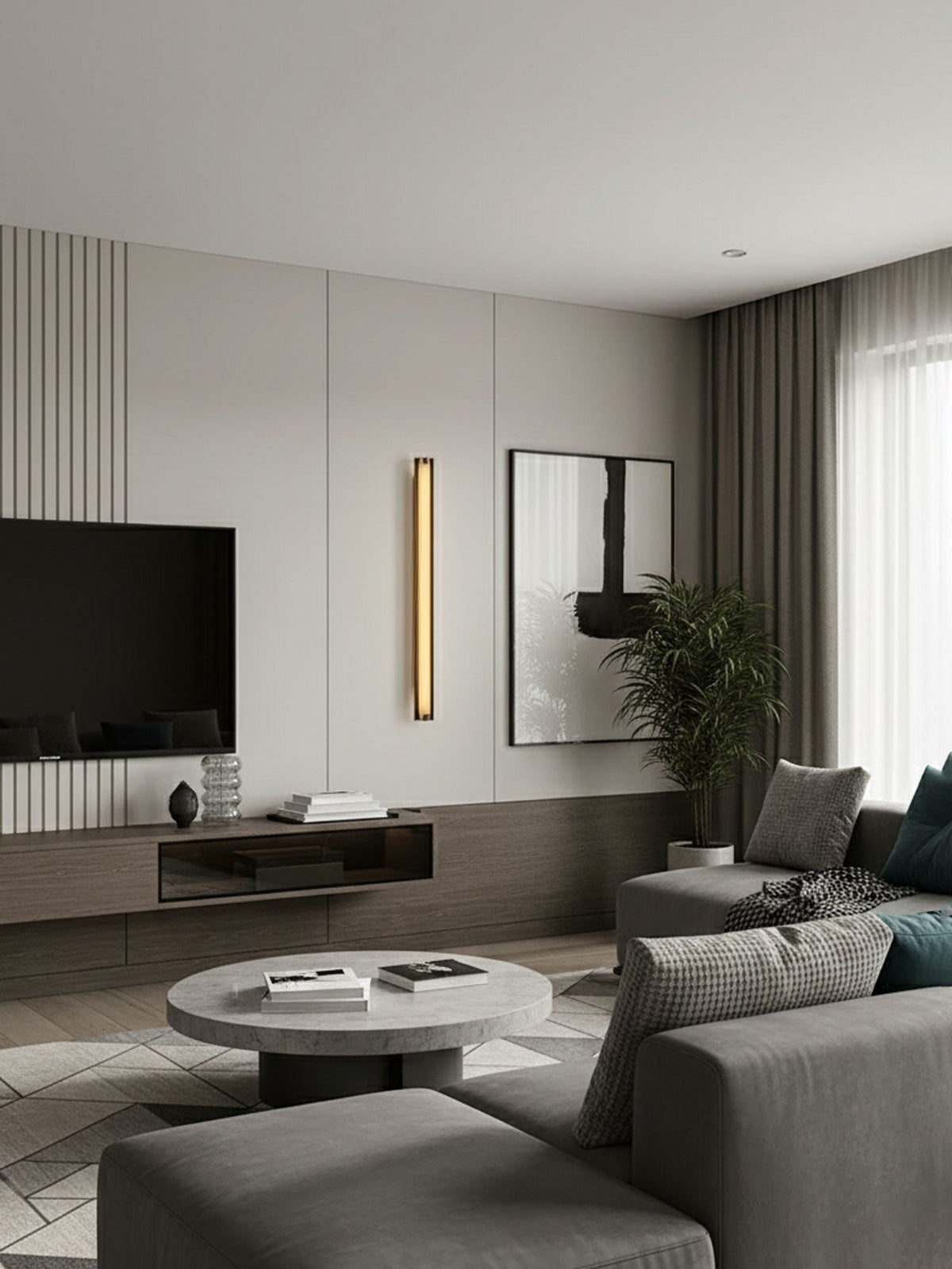 Isolde Alabaster Wall Sconce – Modern LED Wall Light in Bronze