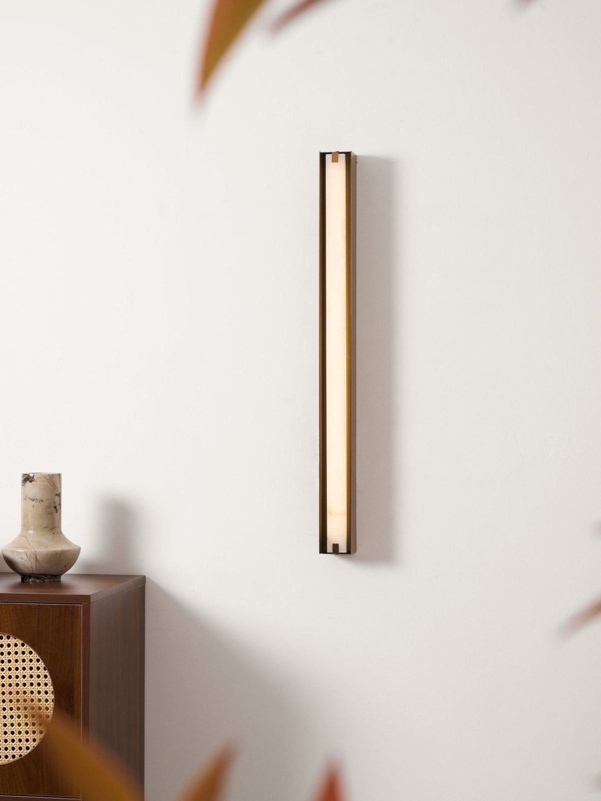 Isolde Alabaster Wall Sconce – Modern LED Wall Light in Bronze