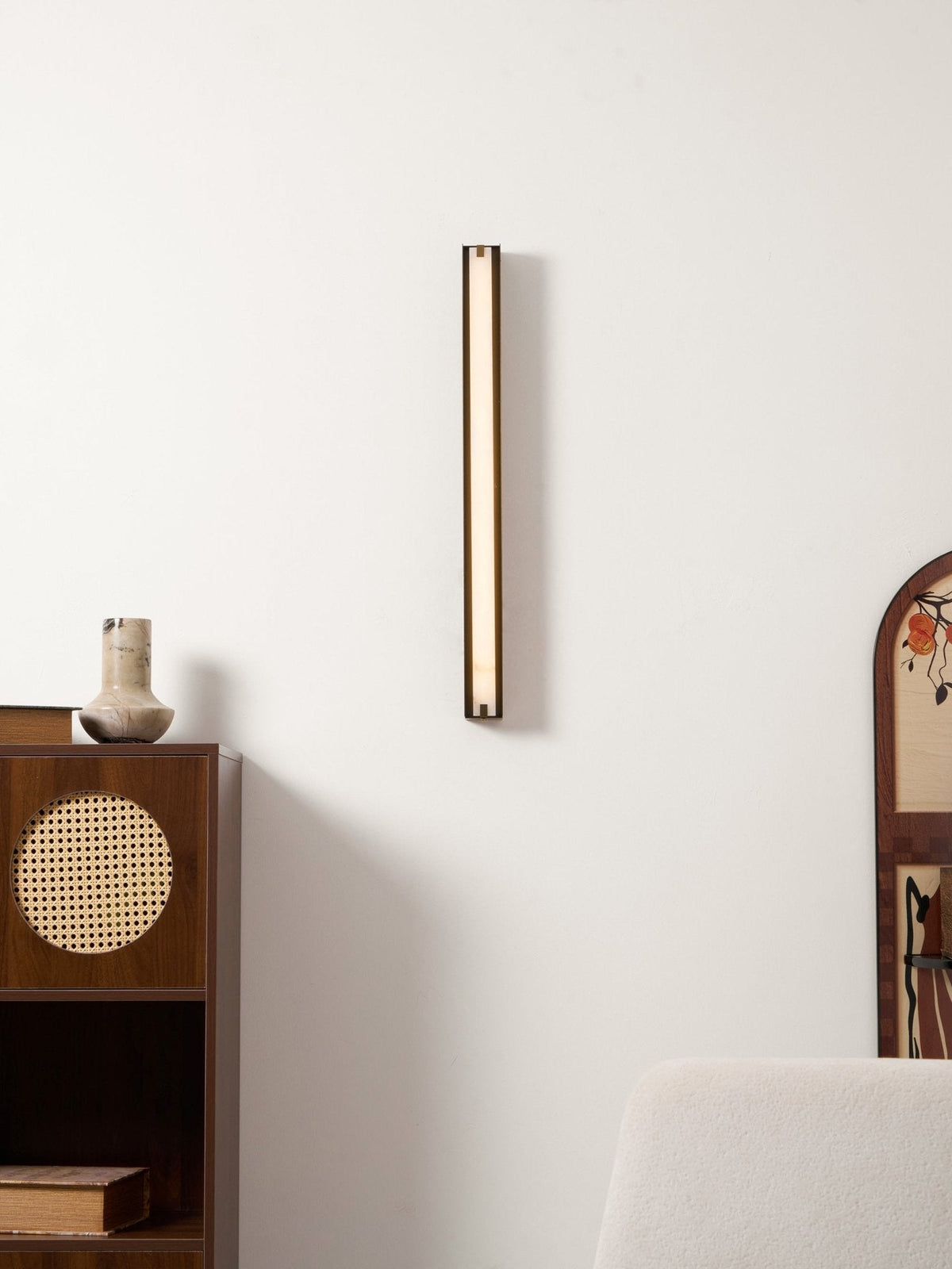 Isolde Alabaster Wall Sconce – Modern LED Wall Light in Bronze