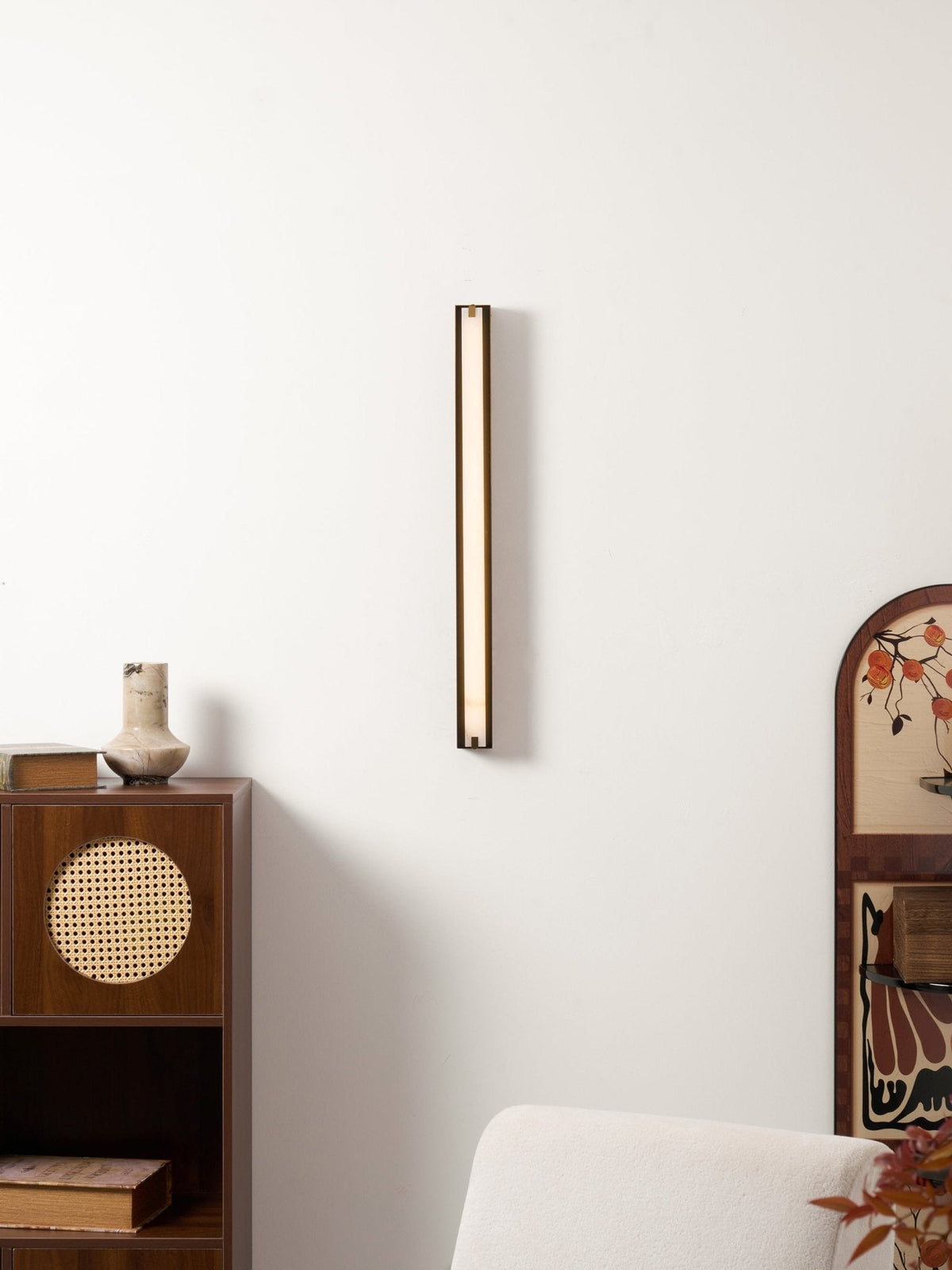 Isolde Alabaster Wall Sconce – Modern LED Wall Light in Bronze