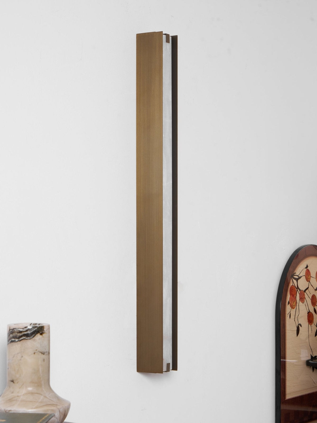 Isolde Alabaster Wall Sconce – Modern LED Wall Light in Bronze