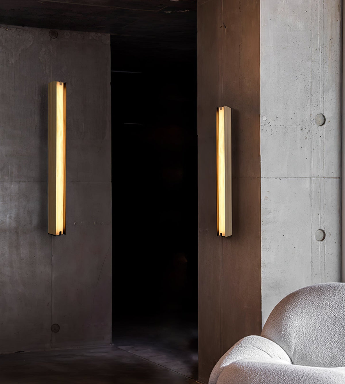 Isolde Alabaster Wall Sconce – Modern LED Wall Light in Bronze