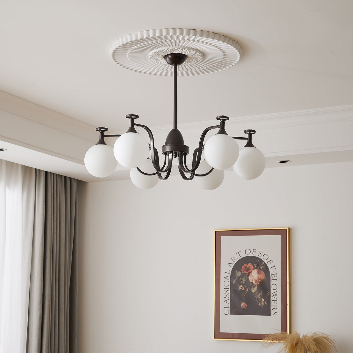 Isolde Modern Glass Globe Chandelier for Dining Room and Living Room