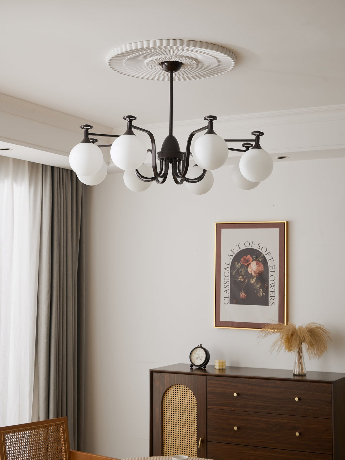 Isolde Modern Glass Globe Chandelier for Dining Room and Living Room