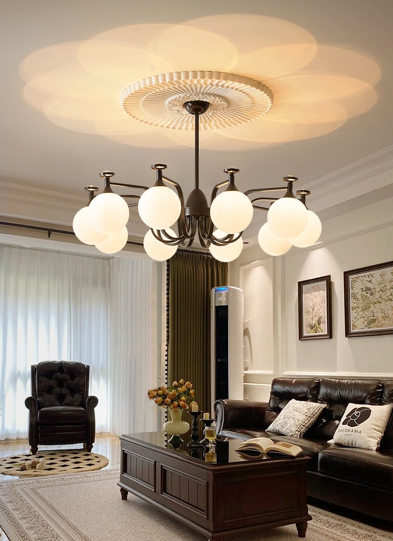 Isolde Modern Glass Globe Chandelier for Dining Room and Living Room