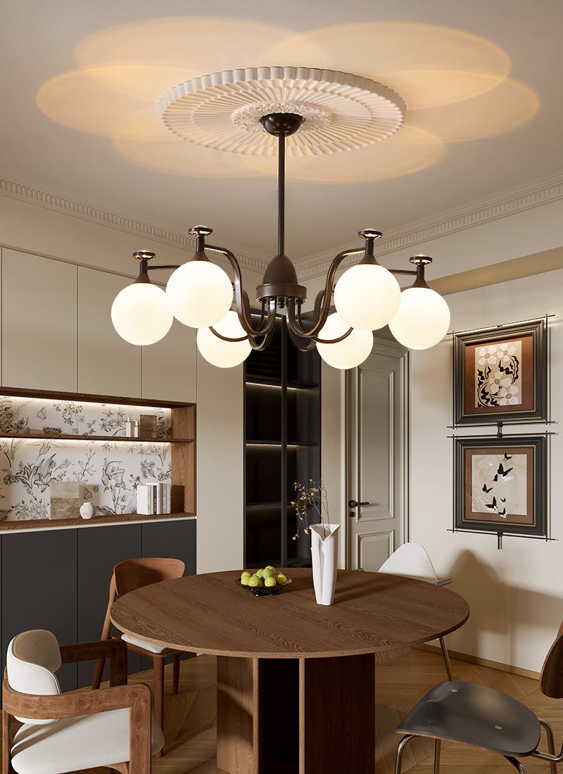 Isolde Modern Glass Globe Chandelier for Dining Room and Living Room