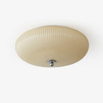 Ivory Ripple Flush Mount Ceiling Light, Modern LED Semi-Flush Mount for Bedroom and Living Room