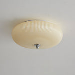 Ivory Ripple Flush Mount Ceiling Light, Modern LED Semi-Flush Mount for Bedroom and Living Room