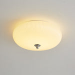 Ivory Ripple Flush Mount Ceiling Light, Modern LED Semi-Flush Mount for Bedroom and Living Room