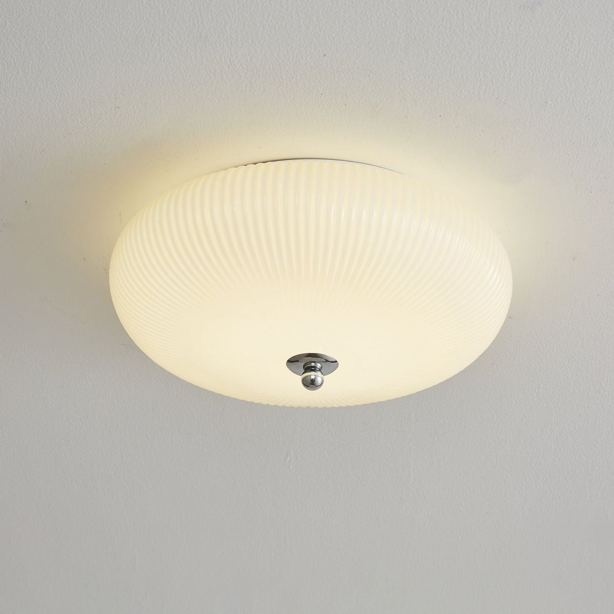 Ivory Ripple Flush Mount Ceiling Light, Modern LED Semi-Flush Mount for Bedroom and Living Room