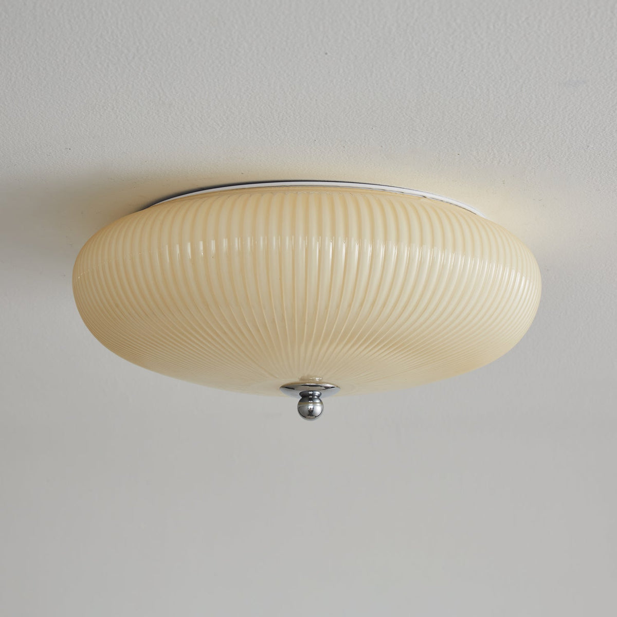 Ivory Ripple Flush Mount Ceiling Light, Modern LED Semi-Flush Mount for Bedroom and Living Room