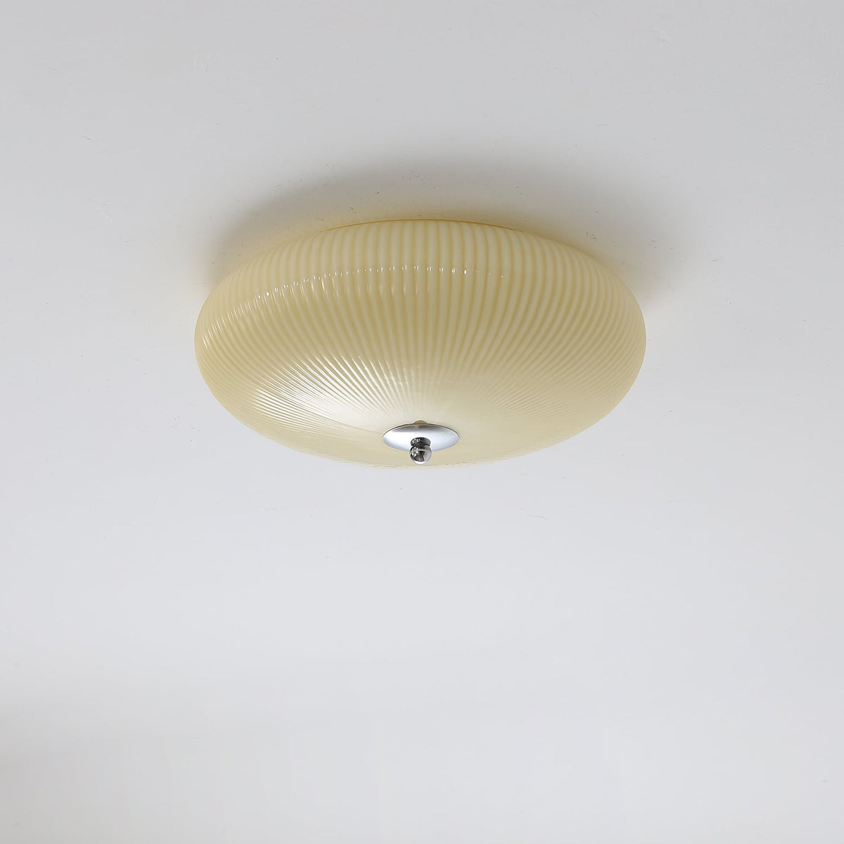 Ivory Ripple Flush Mount Ceiling Light, Modern LED Semi-Flush Mount for Bedroom and Living Room