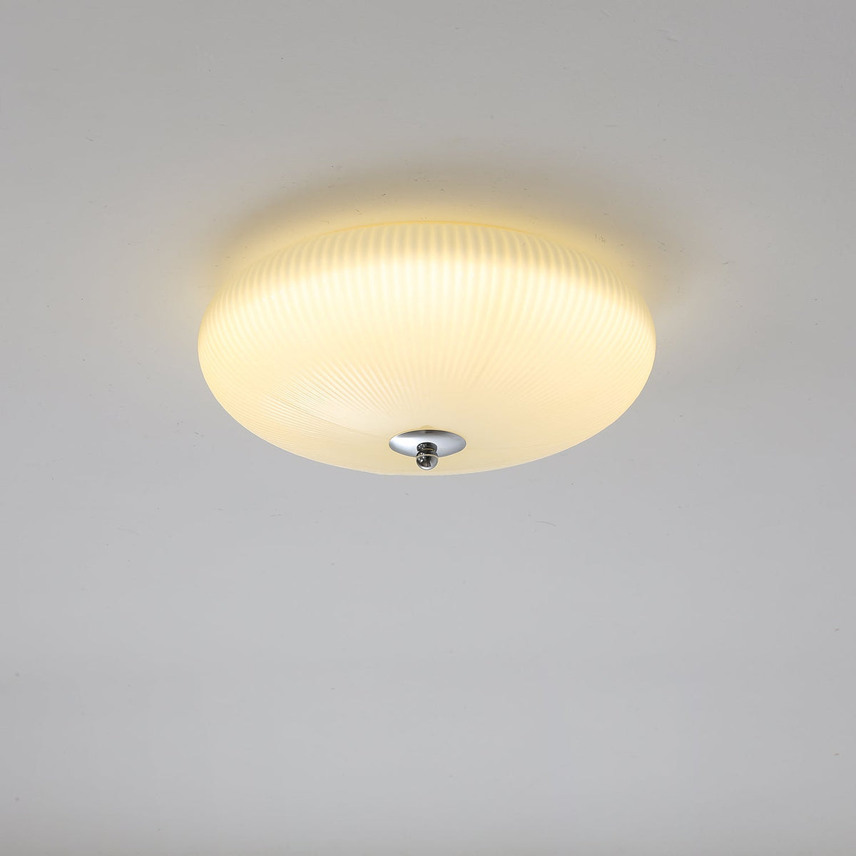 Ivory Ripple Flush Mount Ceiling Light, Modern LED Semi-Flush Mount for Bedroom and Living Room