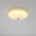 Ivory Ripple Flush Mount Ceiling Light, Modern LED Semi-Flush Mount for Bedroom and Living Room