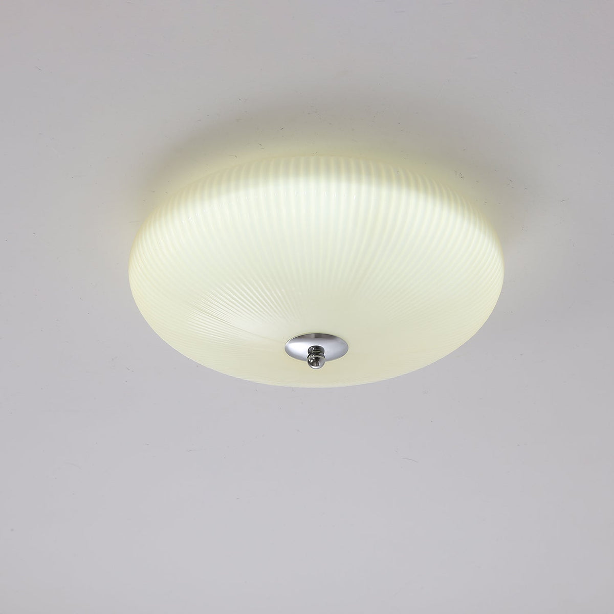 Ivory Ripple Flush Mount Ceiling Light, Modern LED Semi-Flush Mount for Bedroom and Living Room