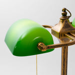 Jade Collection Bronze Table Lamp with Emerald Glass Shades
