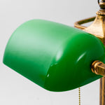 Jade Collection Bronze Table Lamp with Emerald Glass Shades