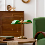 Jade Collection Bronze Table Lamp with Emerald Glass Shades