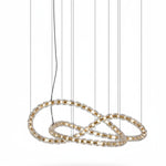 Gabriel Gold Crystal Chandelier – Sculptural LED Pendant for Modern Interiors