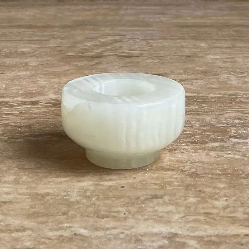 Lumière de Jade Onyx Marble Candle Holder – Minimalist Tabletop Glow