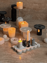 Lumière de Jade Onyx Marble Candle Holder – Minimalist Tabletop Glow