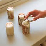 Lumière de Jade Onyx Marble Candle Holder – Minimalist Tabletop Glow