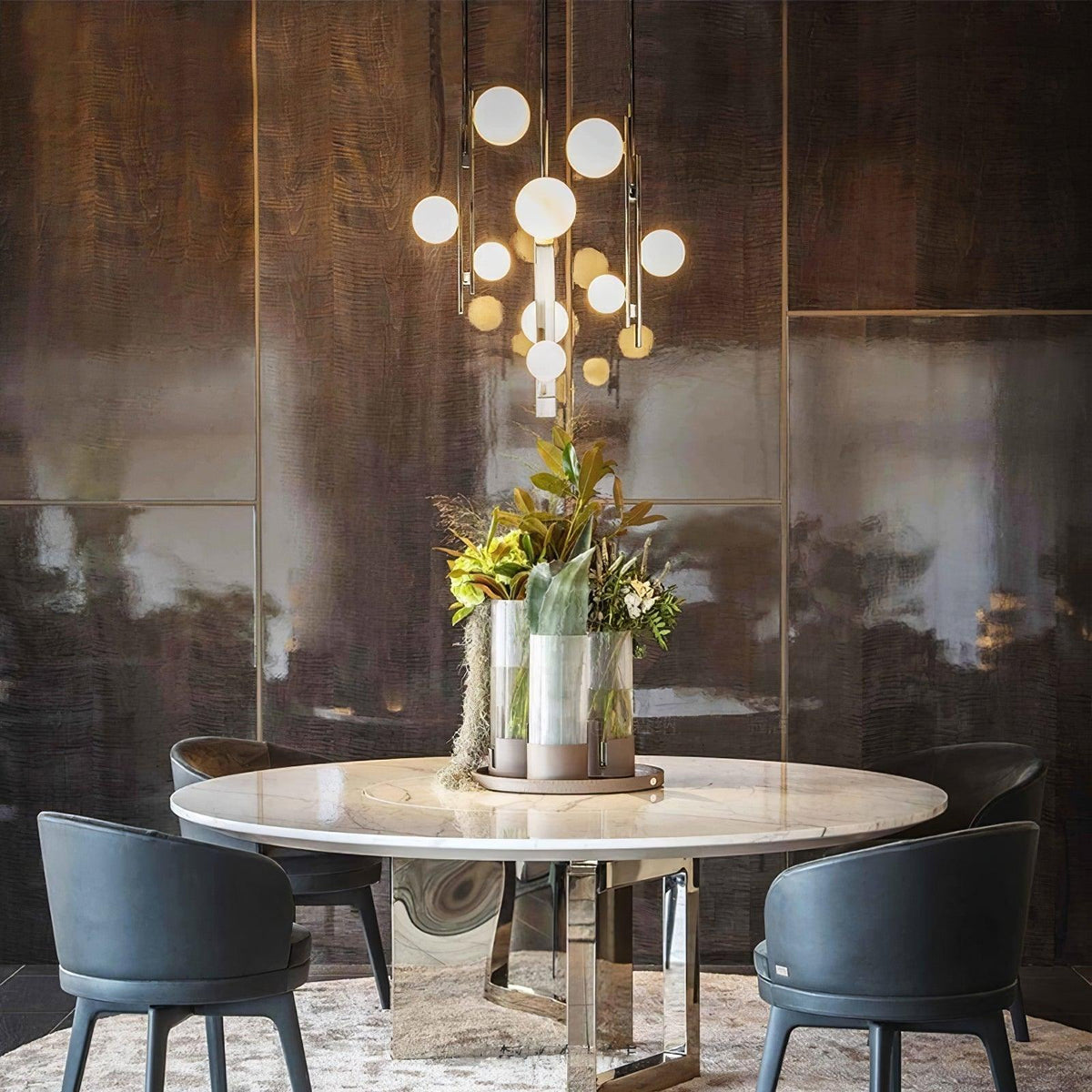 Jaklin Contemporary Glass Pendant Light in Gold Finish