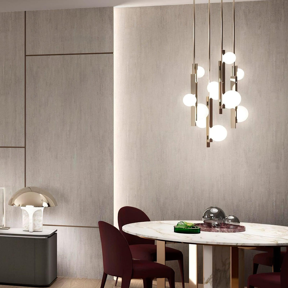 Jaklin Contemporary Glass Pendant Light in Gold Finish