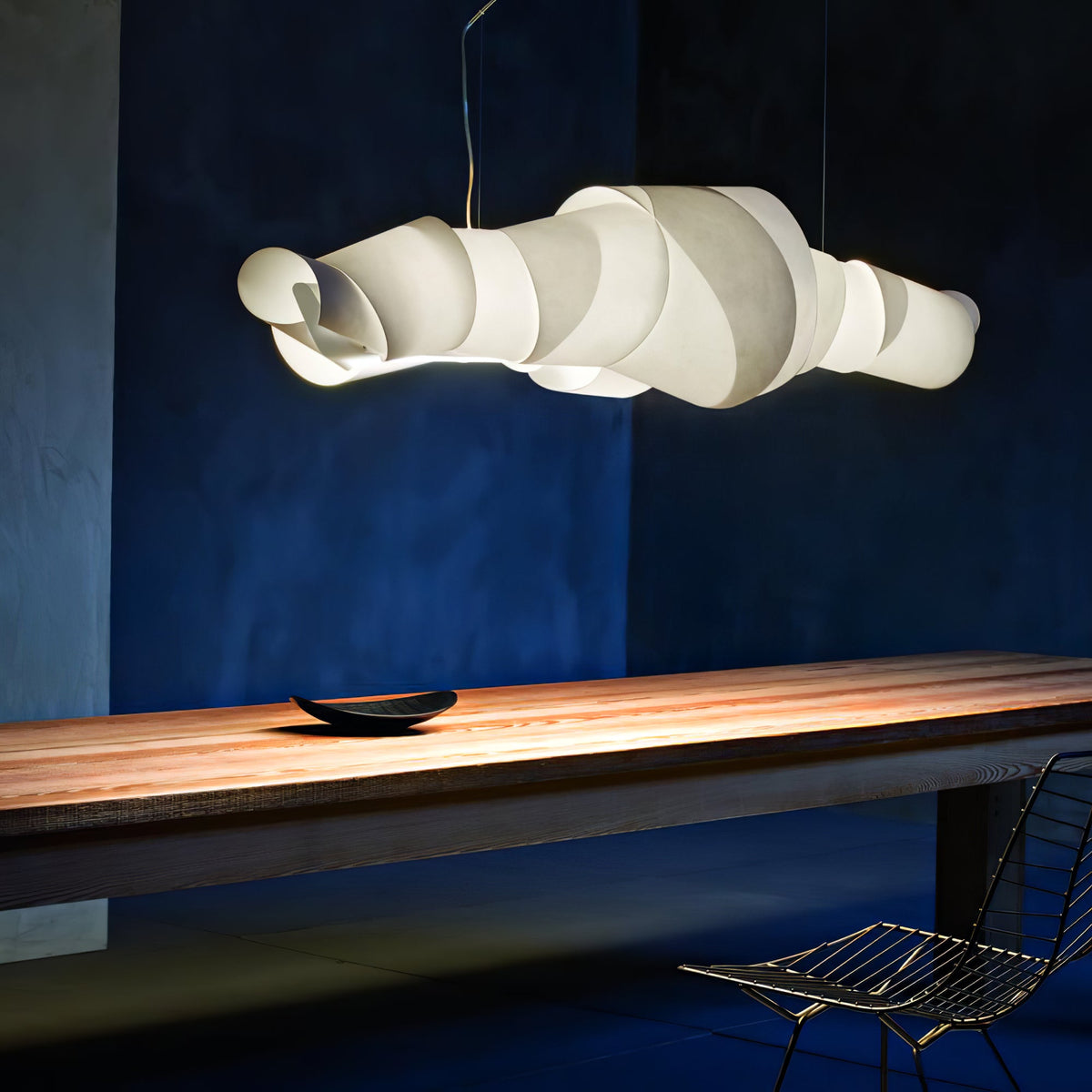 Caterpillar Sculptural LED Chandelier in White for Modern Interiors