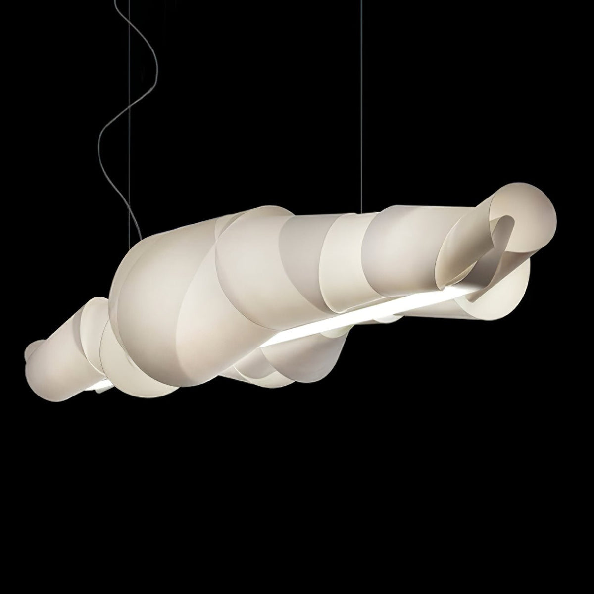 Caterpillar Sculptural LED Chandelier in White for Modern Interiors