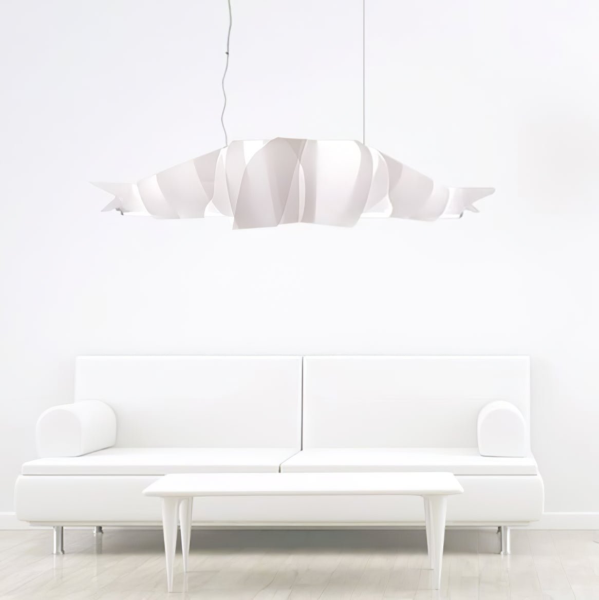 Caterpillar Sculptural LED Chandelier in White for Modern Interiors