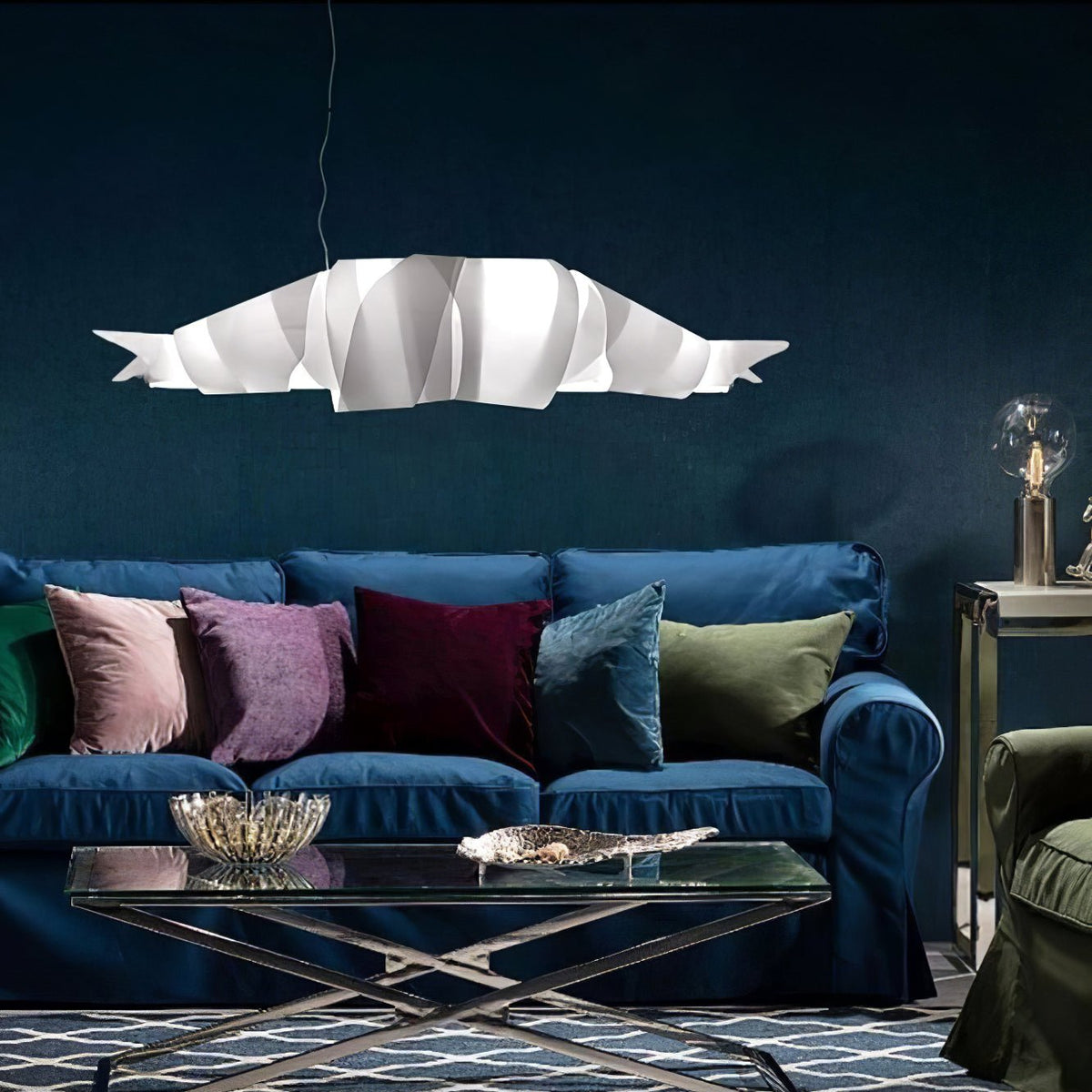 Caterpillar Sculptural LED Chandelier in White for Modern Interiors