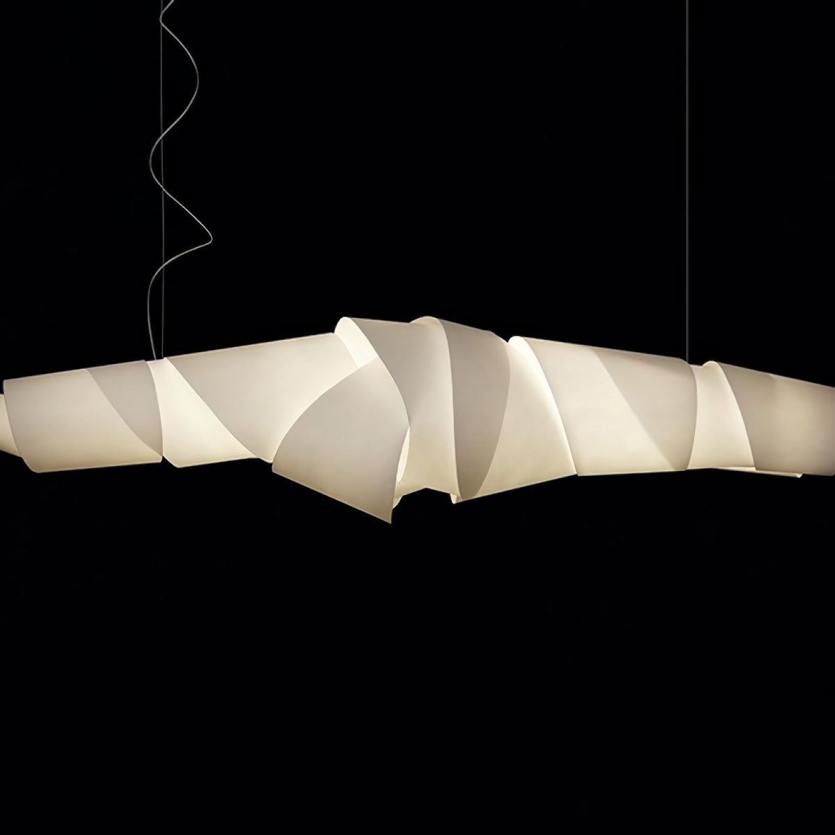 Caterpillar Sculptural LED Chandelier in White for Modern Interiors