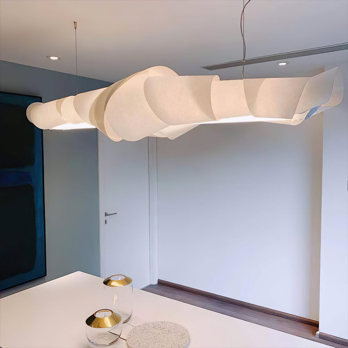 Caterpillar Sculptural LED Chandelier in White for Modern Interiors