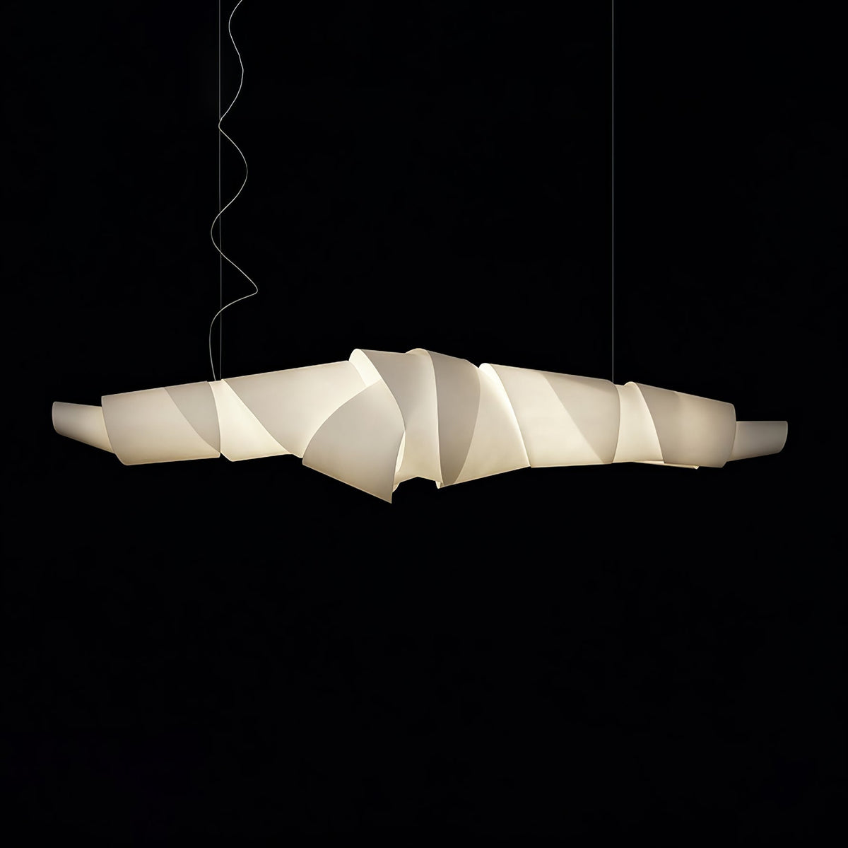 Caterpillar Sculptural LED Chandelier in White for Modern Interiors