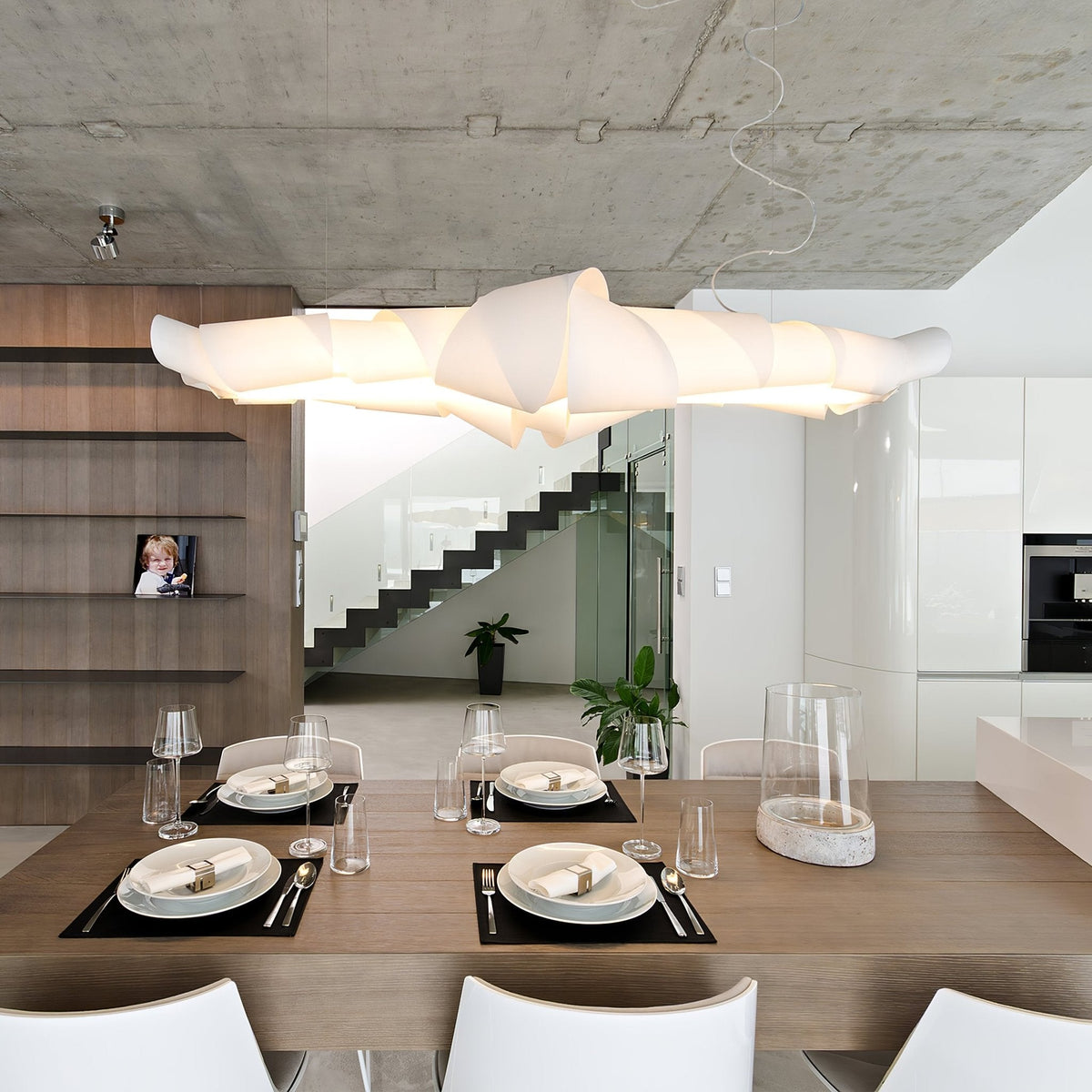 Caterpillar Sculptural LED Chandelier in White for Modern Interiors