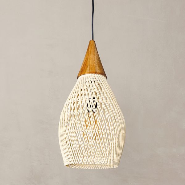Vintage Rattan Woven Chandelier