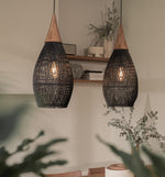 Vintage Rattan Woven Chandelier