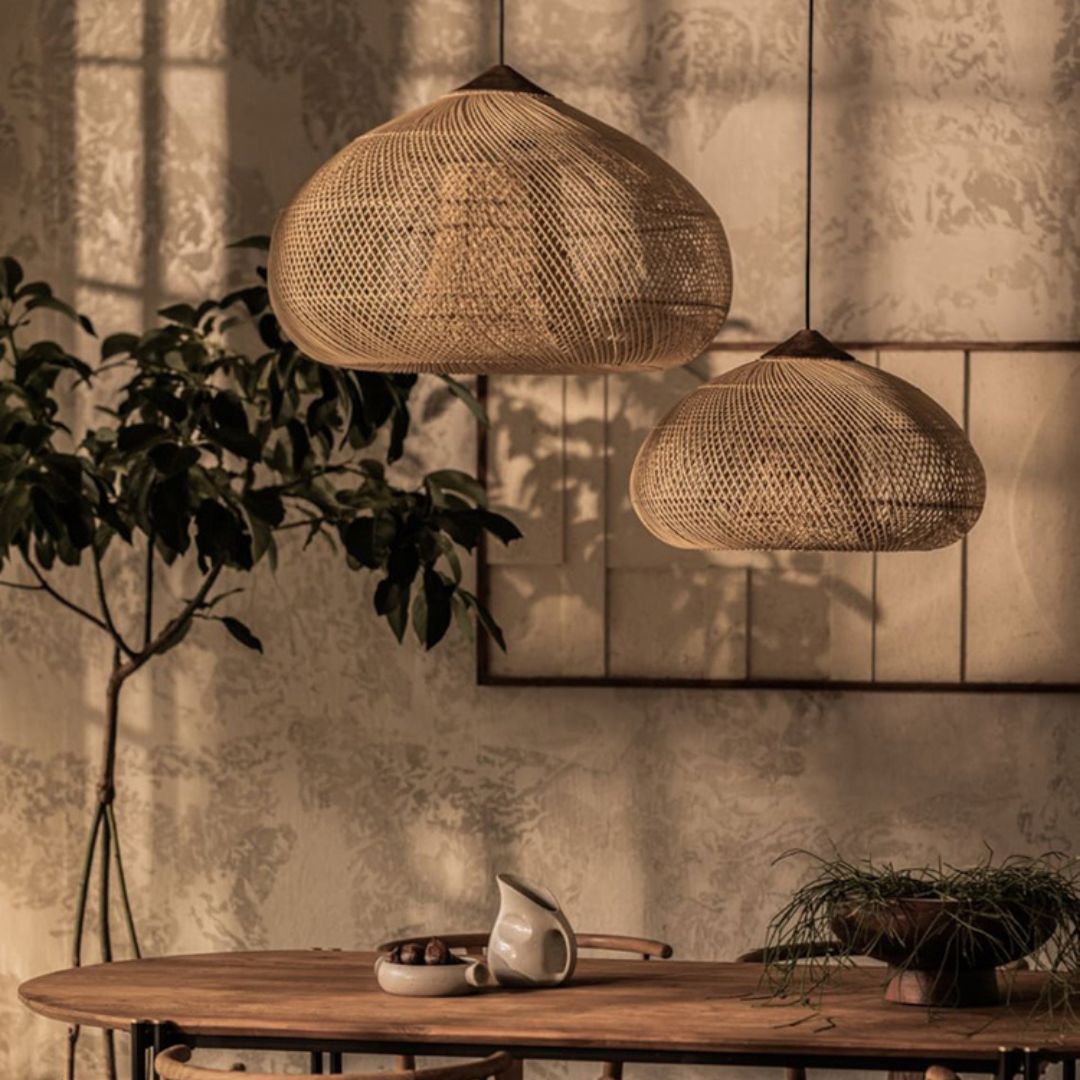 Vintage Rattan Woven Chandelier