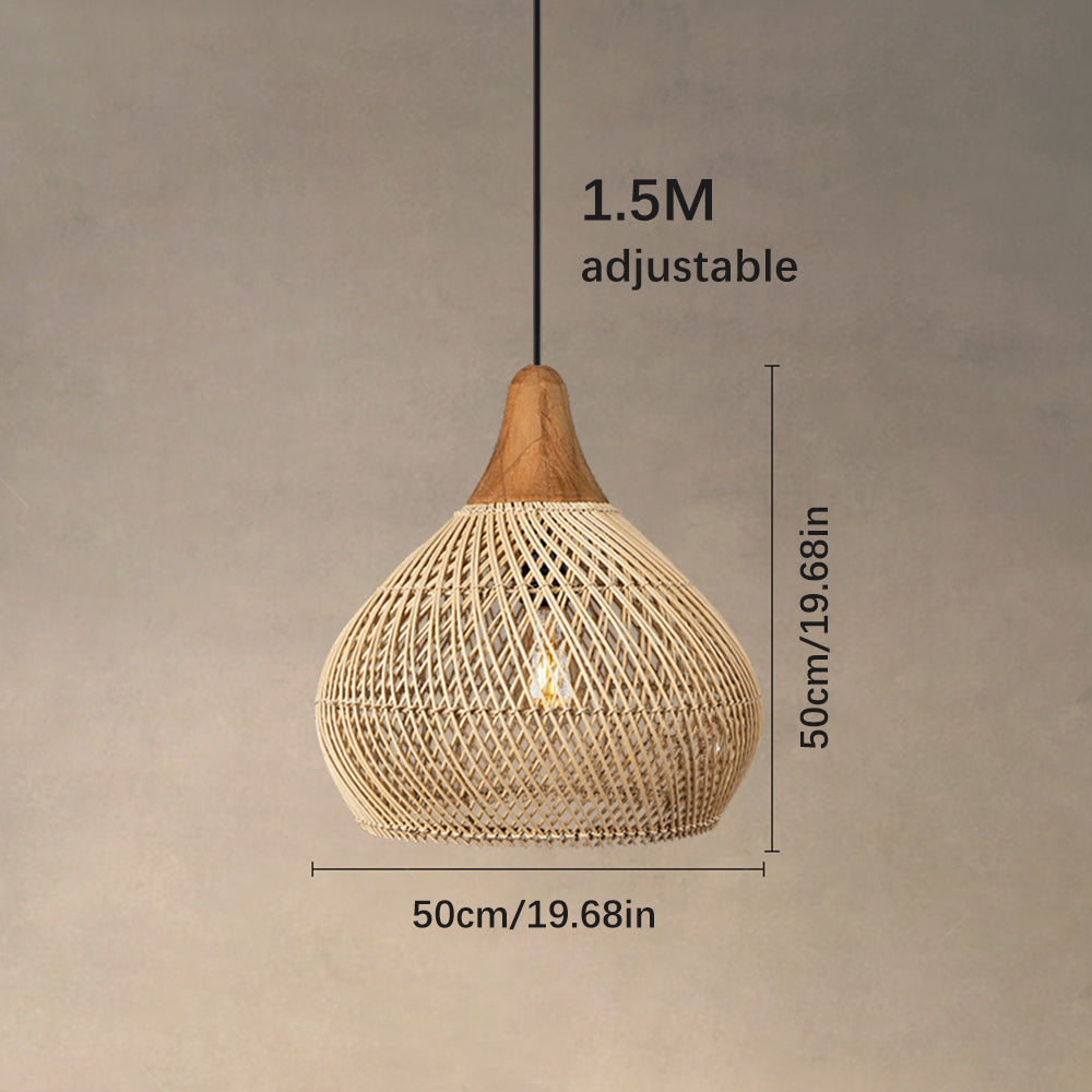 Vintage Rattan Woven Chandelier