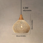 Vintage Rattan Woven Chandelier