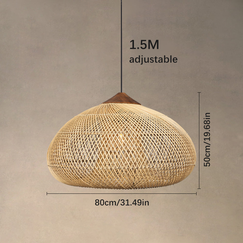 Vintage Rattan Woven Chandelier