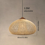 Vintage Rattan Woven Chandelier