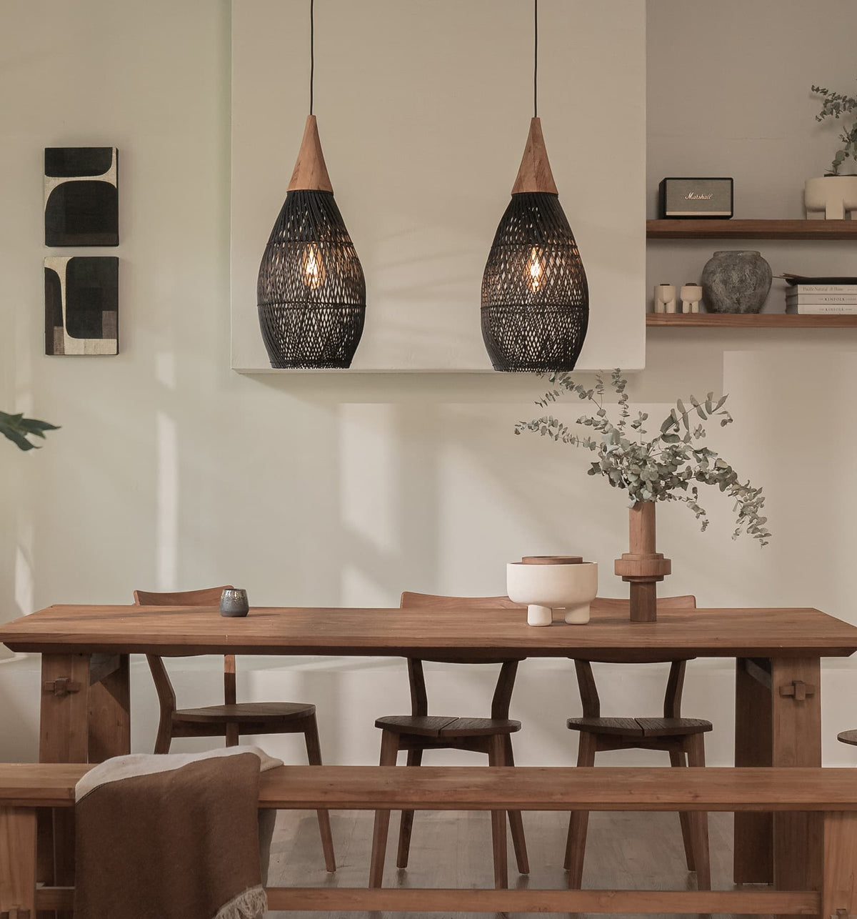 Vintage Rattan Woven Chandelier