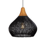 Vintage Rattan Woven Chandelier