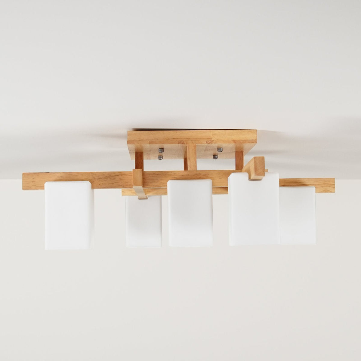 Japanese Square Wooden Art Ceiling Lamp