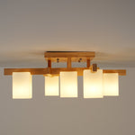 Japanese Square Wooden Art Ceiling Lamp